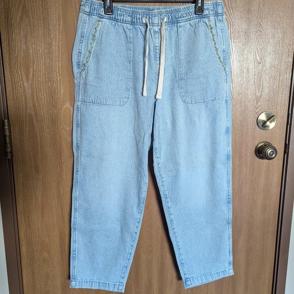 Gap Upcycled Easy Jeans, Embroidered Floral, L - Picture 1 of 8